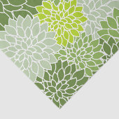 Dahlia Flowers, Flowers Pattern, Green Dahlia Tissuepapier (Detail)