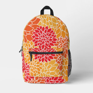 Dahlia Flowers, Flowers Pattern, Oranje Dahlia Bedrukte Rugzak