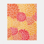 Dahlia Flowers, Flowers Pattern, Oranje Dahlia Fleece Deken (Voorkant)