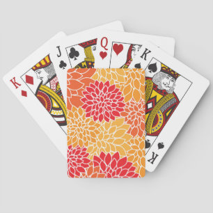 Dahlia Flowers, Flowers Pattern, Oranje Dahlia Pokerkaarten