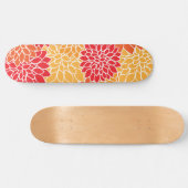 Dahlia Flowers, Flowers Pattern, Oranje Dahlia Skateboard (Horizontaal)