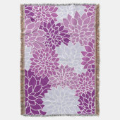 Dahlia Flowers, Flowers Pattern, Paarse Dahlia Deken (Voorkant Verticaal)