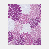 Dahlia Flowers, Flowers Pattern, Paarse Dahlia Fleece Deken (Voorkant)