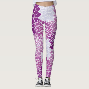 Dahlia Flowers, Flowers Pattern, Paarse Dahlia Leggings