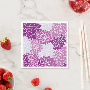 Dahlia Flowers, Flowers Pattern, Paarse Dahlia Servet
