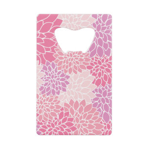 Dahlia Flowers, patroon van bloemen, roze Dahlia Kredietkaart Flessenopener