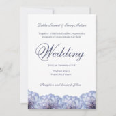 Dahlia Flowers White Lila Elegant Floral Wedding Kaart (Voorkant)