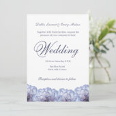 Dahlia Flowers White Lila Elegant Floral Wedding Kaart (Staand voorkant)