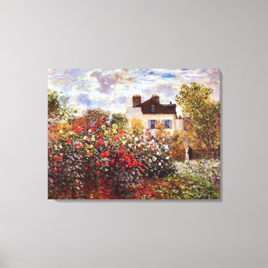 Dahlia Garden in Argenteuil Claude Monet Fine Art Canvas Afdruk (Voorkant)