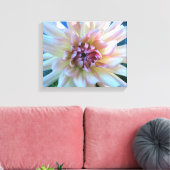 DAHLIA: Geel en zalm — Canvas Afdruk (Insitu (Woonkamer))