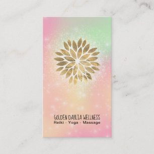 *~* Dahlia Gold Pastel Peach Green Yellow AP2 Visitekaartje