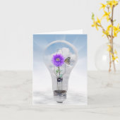 Dahlia in Light Bulb Kaart (Gele Bloem)