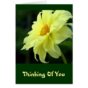 "DAHLIA JAUNE DE CITRON / PENSÉE À VOUS" CARTE POU