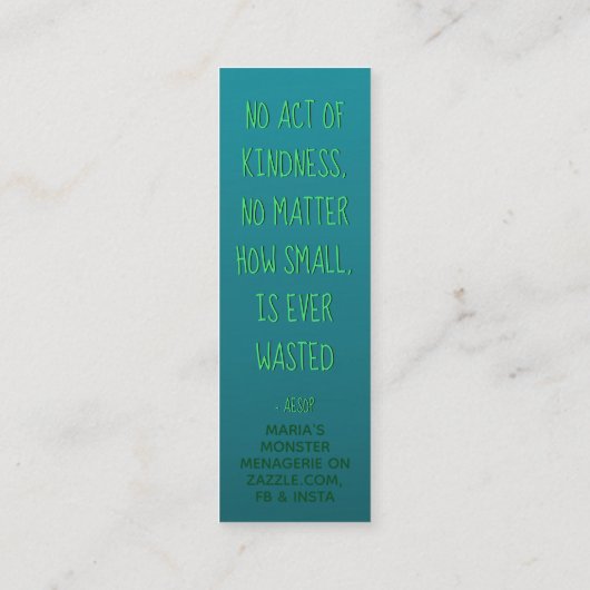 Dahlia Kindness Kaarten Mini Visitekaartje (Achterkant)