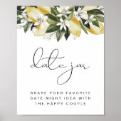 DAHLIA Lemon Citrus Datum januari Poster nacht (Voorkant)