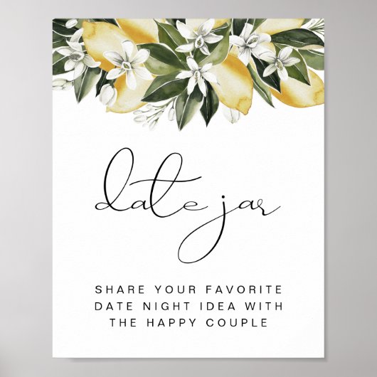 DAHLIA Lemon Citrus Datum januari Poster nacht (Voorkant)