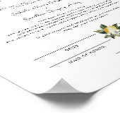 Dahlia - Lemon Citrus Garden Marriage Certificate Poster (Hoek)