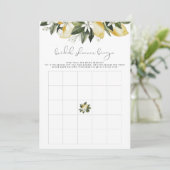 DAHLIA Lemon Vrijgezellenfeest Bingo Game Kaart (Staand voorkant)