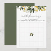 DAHLIA Lemon Vrijgezellenfeest Bingo Game Kaart (Voorkant / Achterkant)