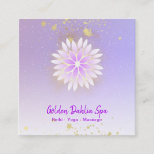 *~* Dahlia Mandala Pastel Lavender Pink AP2 Vierkante Visitekaartje