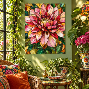 Dahlia Mozaïek Koor Kunstprint Poster