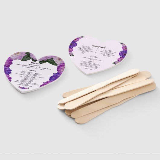 Dahlia Paarse Lavendel Bloemen Trouwprogramma Fan Handwaaier (Niet-gemonteerd)