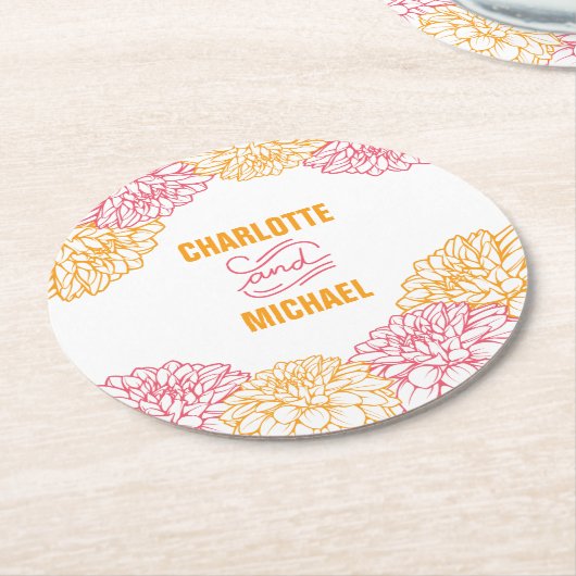 Dahlia Paper Onderzetters (Gebogen)