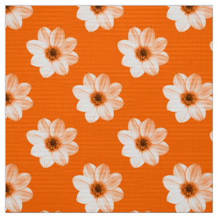 Dahlia Pattern - Sinaasappel Stof