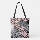 Dahlia Pink Floral Monogram Draagtas (Achterkant)