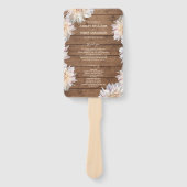 Dahlia Pink Floral Rustic Wood Wedding Programme Handwaaier (Voorkant)