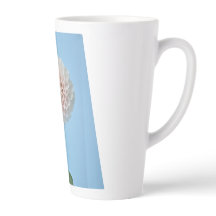 Dahlia pompom tegen een blauwe achtergrond