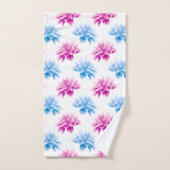 Dahlia Rose, Dahla Bleue, Motif Floral, Fleurs (Serviette à main)