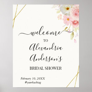 Dahlia & Roses Bruiloft Feest Welkom Bord Poster
