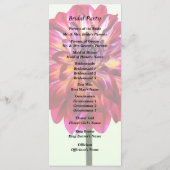 Dahlia Rouge Tinté Avec Programme De Mariage Jaune (Dos)