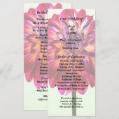 Dahlia Rouge Tinté Avec Programme De Mariage Jaune (Devant / Derrière)