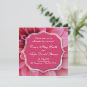 Dahlia roze flower bruiloft kaart (Staand voorkant)