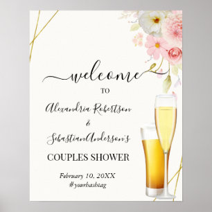 Dahlia & Rozen Couples Weddenschap Welkomstteken Poster