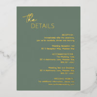 Dahlia Sage Groene Moderne Huwelijksbijlage Kaart