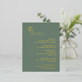 Dahlia Sage Groene Moderne Huwelijksbijlage Kaart (Staand Voorkant)