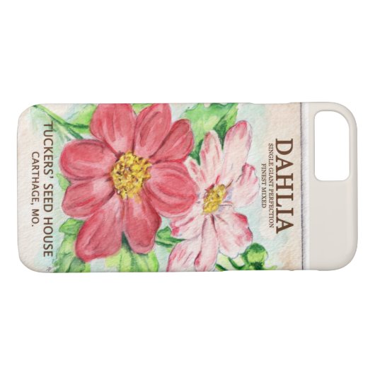 Dahlia Seed Packet Case-Mate iPhone Case (Achterkant (Horizontaal))