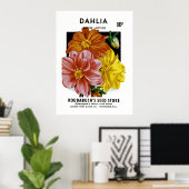 Dahlia Seed Packet Poster (Thuiskantoor)