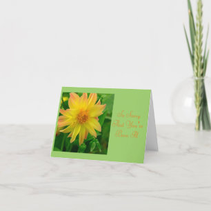 DAHLIA / SORRY DAT JE ZIEK / GEEL EN ORANJE DAHLIA KAART