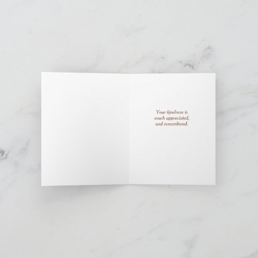 Dahlia Swirl Border Tan and Blue Hartelijk dank Bedankkaart (Binnen)