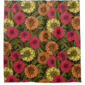 Dahlia tuin douchegordijn (Voorkant)