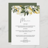 DAHLIA Waterverf Lemon Citrus Fruit Menu (Voorkant / Achterkant)