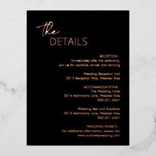 Dahlia Zwart Modern Wedding Enclosure Kaart