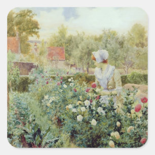 Dahlias 1896 vierkante sticker