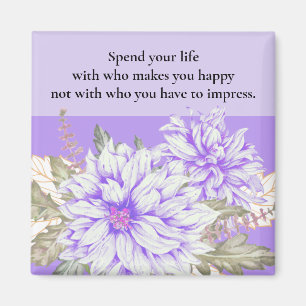 Dahlias - Amethyst Wedding Favor Magnet Magneet