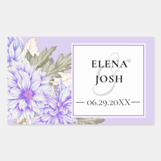 Dahlias Amethyst Wedding Sticker (Voorkant)