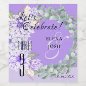 Dahlias - Amethyst Wine Label Table Numbers Wijn Etiket (Enkel label)